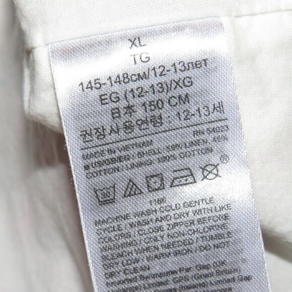 Gap White Floral Print Linen Blend Girls A-Line Dress - Picture 6 of 6